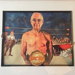 William Carlos Williams WCW Red Wheelbarrow Chicken Wrestling Watercolor Print